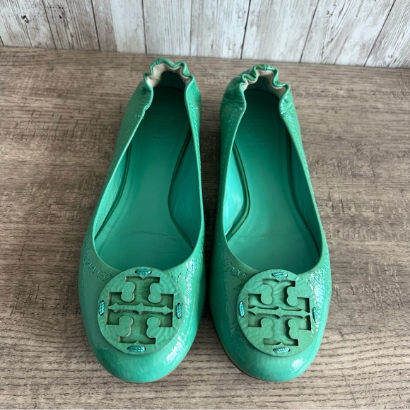 Tory Burch Shoes - Tory Burch Patent Leather Teal Loafers